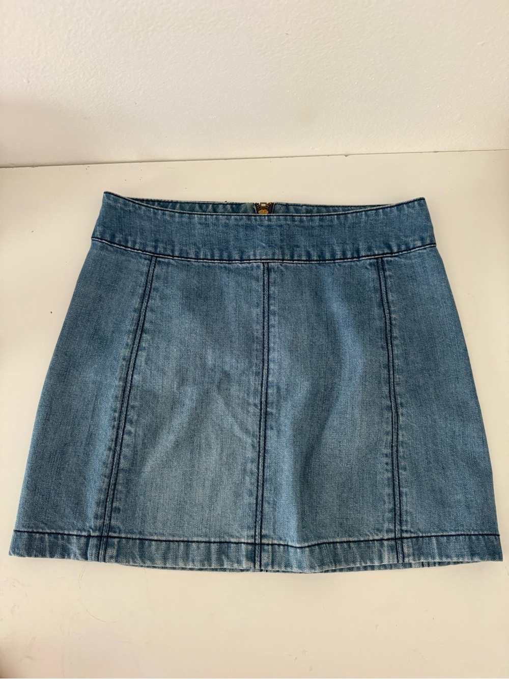 Free People Light Blue Denim Mini Skirt